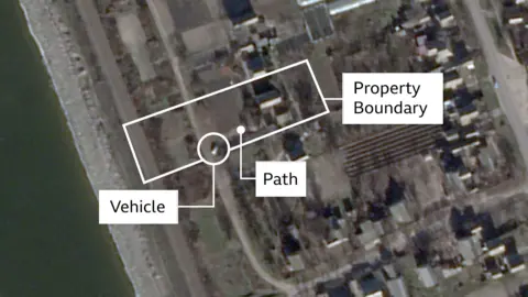 Satellite image shows evidence of Russians using a BBC reporter's childhood home in southern Zaporizhzhia oblast