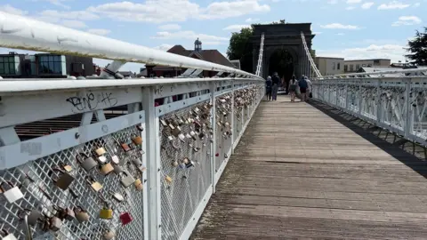 Bridge with love locks