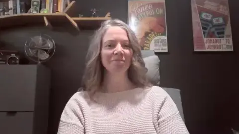 Liz Soutar, from Review the Room, pictured on a Teams call.