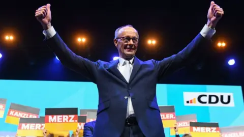 Friedrich Merz at a rally in the city of Oberhausen