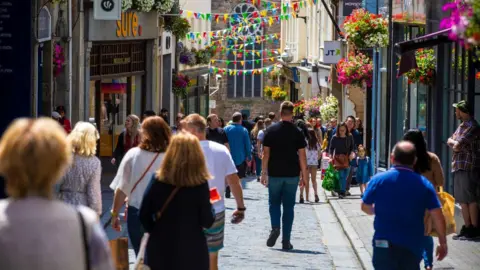 Shoppers in Guernsey