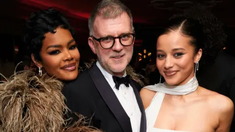 Getty Images Teyana Taylor, Paul Thomas Anderson and Chase Infiniti attend the Warner Bros post BAFTA party hosted by Pam Abdy and Mike De Luca on February 22, 2026 in London, England.