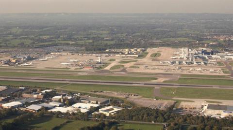Aerial view of Gatwick Airport