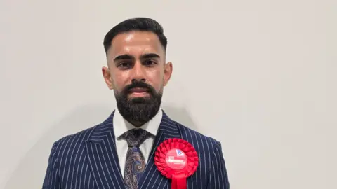 Abbas Hussain after Labour's by-election win in the Leen Valley ward of Nottingham City Council