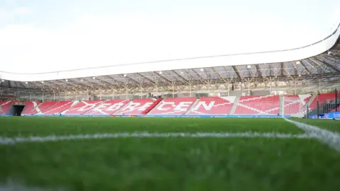 A general view of an empty Nagyerdei Stadion