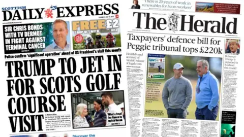 index picture combining the front pages of two newspapers