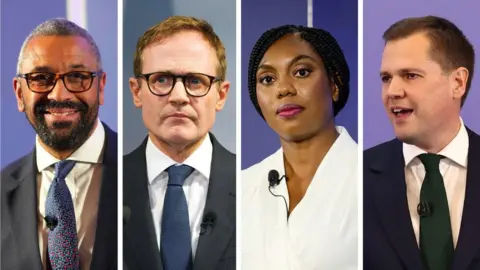 Getty Images A composite image of James Cleverly, Tom Tugendhat, Kemi Badenoch and Robert Jenrick