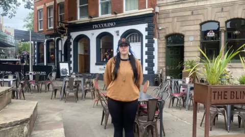 Alex Humes outside the Blind Rabbit in Nottingham