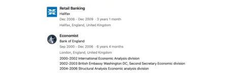 Reeves's CV on LinkedIn