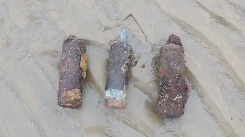 Essex Police The three unexploded mortar rounds