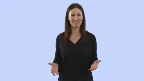 BBC Avatar of Helen Drew smiling into the camera in front of a plain blue backdrop