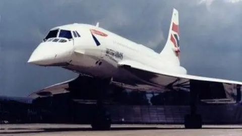 Photograph of Concorde on an airfield. The image has been provided by British Airways.