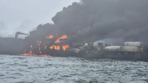 BBC scene of tanker on fire