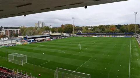 Getty Images A general view of the interior of the stadium prior to the Emirates FA Cup First Round match between Woking and Cambridge Utd at Kingfield Stadium
