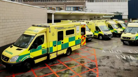 PA Media Ambulances outside the Accident and Emergency Department of the Royal Liverpool University Hospital.