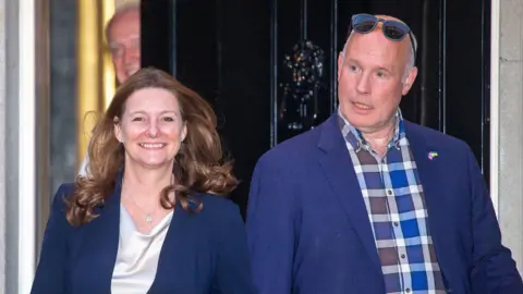 Alamy Gillian Keegan with her husband Michael Keegan leaving 10 Downing Street after drinks reception in June 2023