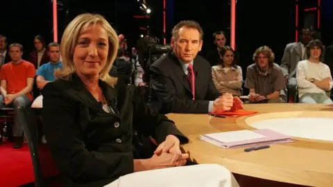 Getty Images Marine Le Pen and François Bayrou appear on You Be the Judge on April 27, 2006.