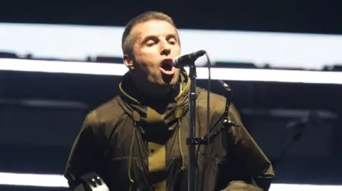 Liam Gallagher takes to the stage at the Principality Stadium, Cardiff