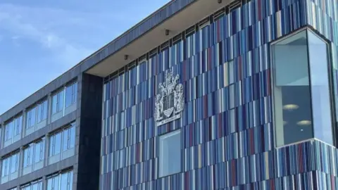 The modern civic offices of Doncaster council which overlook Sir Nigel Gresley Square