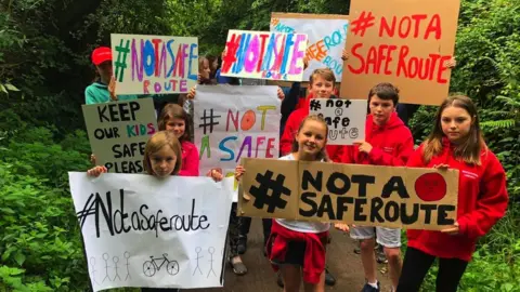 BBC Children protesting