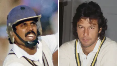 India's Kapil Dev and Pakistan's Imran Khan