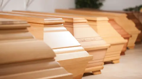 A row of coffins