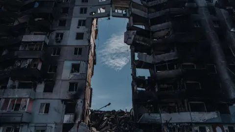 Roman Naumov A building that has been destroyed in combat