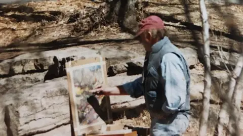 Gene Hackman painting in the 1980s