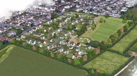 Torbay Council / Grainge Architects An artist's impression of planned homes at Copythorne Road, Brixham 