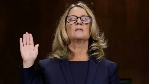 Reuters Christine Blasey Ford is sworn in before testifying the Senate Judiciary Committee in the Dirksen Senate Office Building at the Capitol Hill in Washington, DC, U.S., September 27, 2018