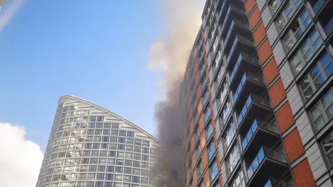 PA Media New Providence Wharf fire