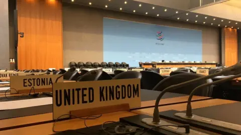 UK sign at the WTO in Geneva