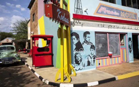 Kim Ludbrook/EPA A street in Pretville, a movie set outside Pretoria, South Africa - Saturday 6 May 2023