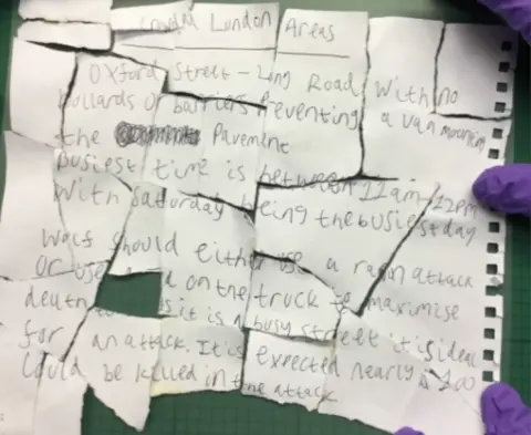 Counter Terrorism Policing South East Note of planned attack