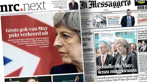 BBC Monitoring Front covers of Dutch newspaper NRC Next and Italian daily Il Messaggero