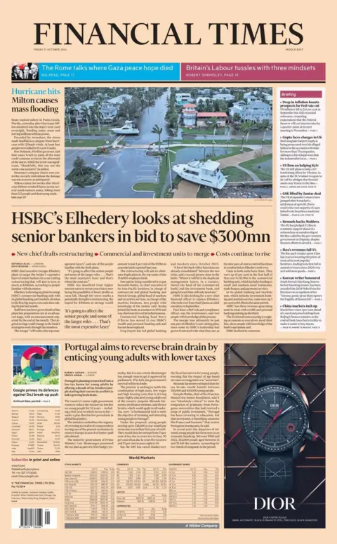 Financial Times front page on 11/10