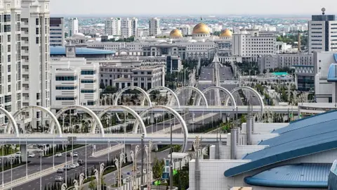 Getty Images An aerial view of Ashgabat in Turkmenistan