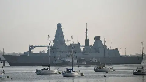 AFP via Getty Images HMS Dragon is being readied to protect a UK military base in Cyprus, and is expected to depart in the next few days