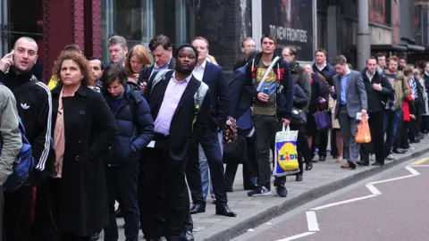 Getty Images Train queuing