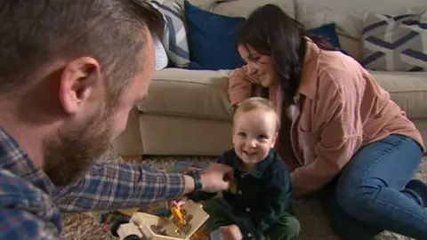 Mark Baldwin and Caroline with Teddy