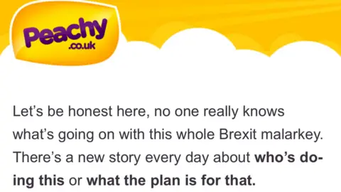 Peachy Screengrab of advert