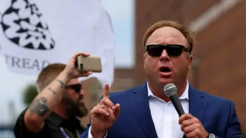 Reuters Alex Jones from Infowars.com speaks during a rally in support of Republican presidential candidate Donald Trump near the Republican National Convention in Cleveland, Ohio.