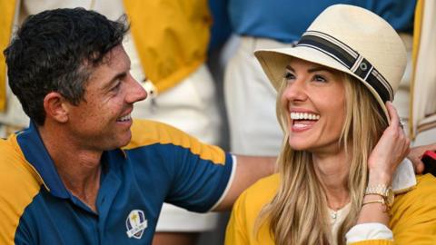 Rory McIlroy and his wife Erica at the 2023 Ryder Cup in Rome