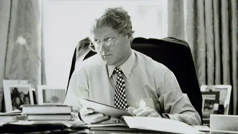 Sygma via Getty Images President Bill Clinton in the White House