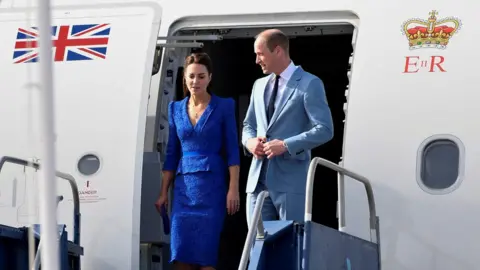 Reuters The Duke and Duchess of Cambridge stepping off the airplane in Belize