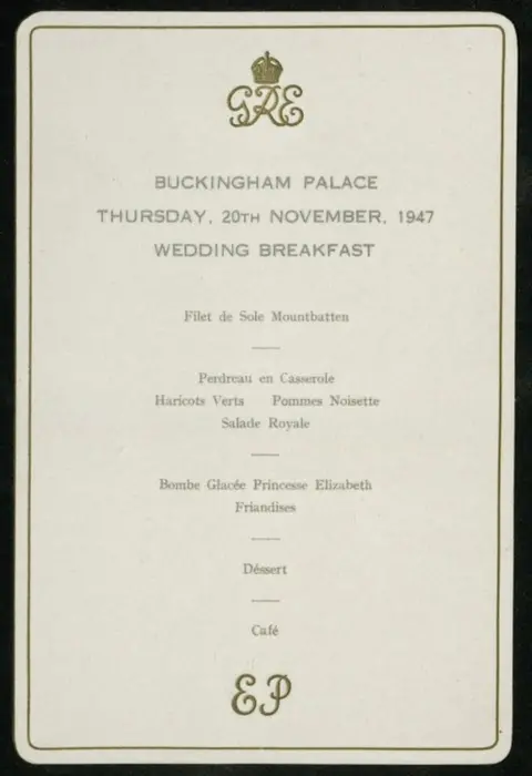 PA Media Prince Philip: A Celebration - Wedding breakfast menu