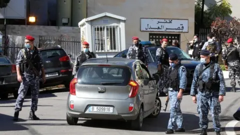 Reuters Security forces outside the prison