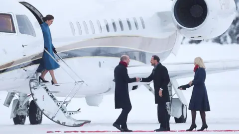 Reuters William and Kate disembark their plane in Norway