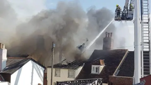 Lucy Laurance Fire being tackled at Harwich pub