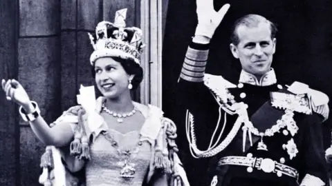 Universal History Archive The coronation of Elizabeth II of the United Kingdom, took place on 2 June 1953 at Westminster Abbey, London. Queen Elizabeth II, with the Duke of Edinburgh